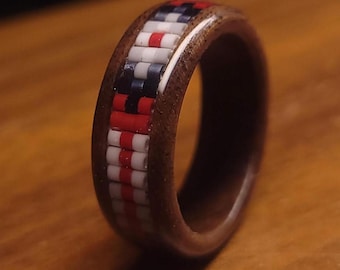 MMIW Beaded Wood Ring