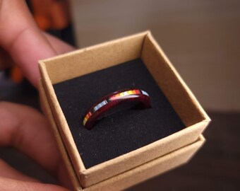 Single beaded wood ring