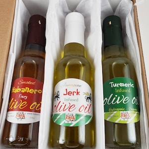 GREAT CHRISTMAS GIFT ! gift Gourmet Perfect chef  Caribbean Gift  Set Olive Oil Collection  authentic island Taste  Jerk Seasoning Oil