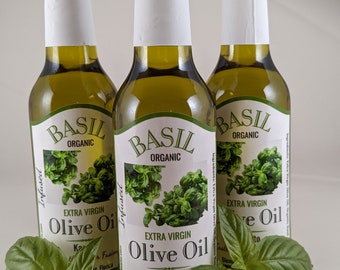 Basil Infused Olive Oil Organic Basil No Pesticides Dipping Oil Basil Olive Oil