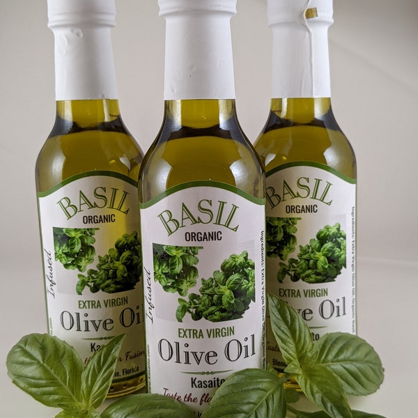 Basil Infused Olive Oil Organic Basil No Pesticides Dipping Oil Basil Olive Oil