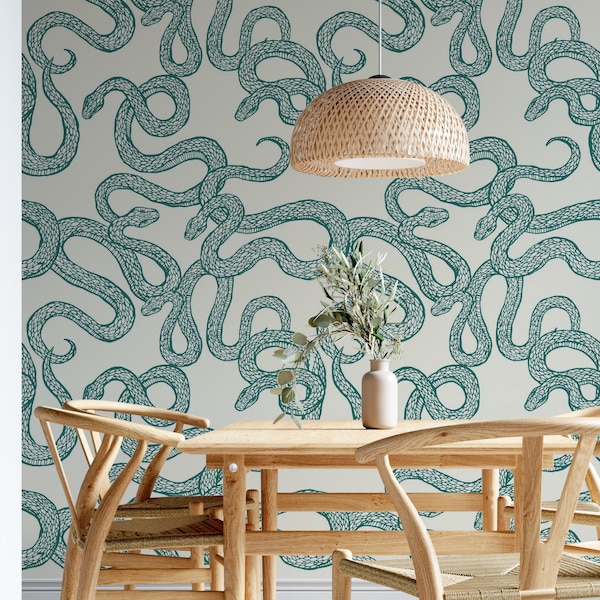Moderne Schlange Tapete Peel & Stick und traditionelle Tapete abnehmbar und mieterfreundlich Wand-Dekor Tropical Vintage Design, Farbe #71