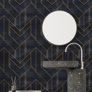 Art Deco Wallpaper - Modern Geometric Wall Mural- Peel and Stick- Self Adhesive- Art Deco Wall Decor #191