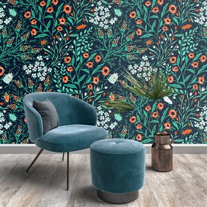 Fern Botanical Wallpaper,Peel&Stick and Traditional Wallpaper, Removable and Renter friendly Wall Decor, Leaves Wall Art, Self Adhesive #8