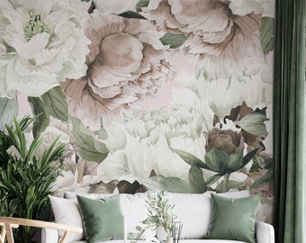 Floral Wallpaper Removable Wallpaper  Peel and Stick Wallpaper  Self Adhesive Wallpaper Peony wallpaper nyz  Floral Pattern Flowers #53