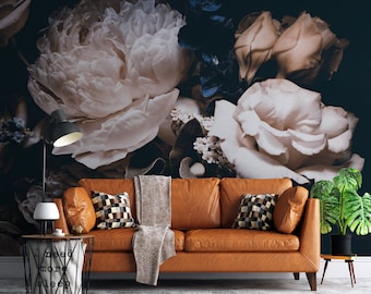 Floral Wallpaper  Peel and Stick Wallpaper  Self Adhesive Wallpaper Removable Wallpaper Flowers Mural Peony wallpaper