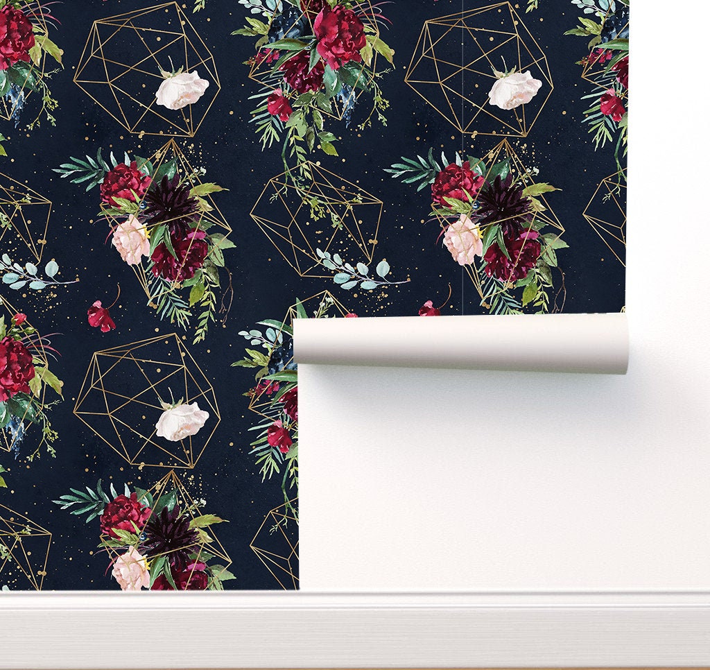 Floral Wallpaper Peel and Stick Wallpaper Self Adhesive Etsy