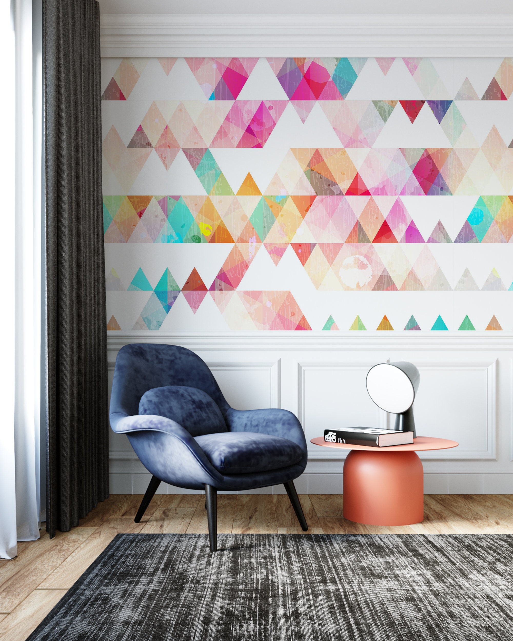Geometric Wallpaper Peel and Stick Wallpaper  Self Adhesive Wallpaper Removable Wallpaper  Geometric wall Modern wallpaper