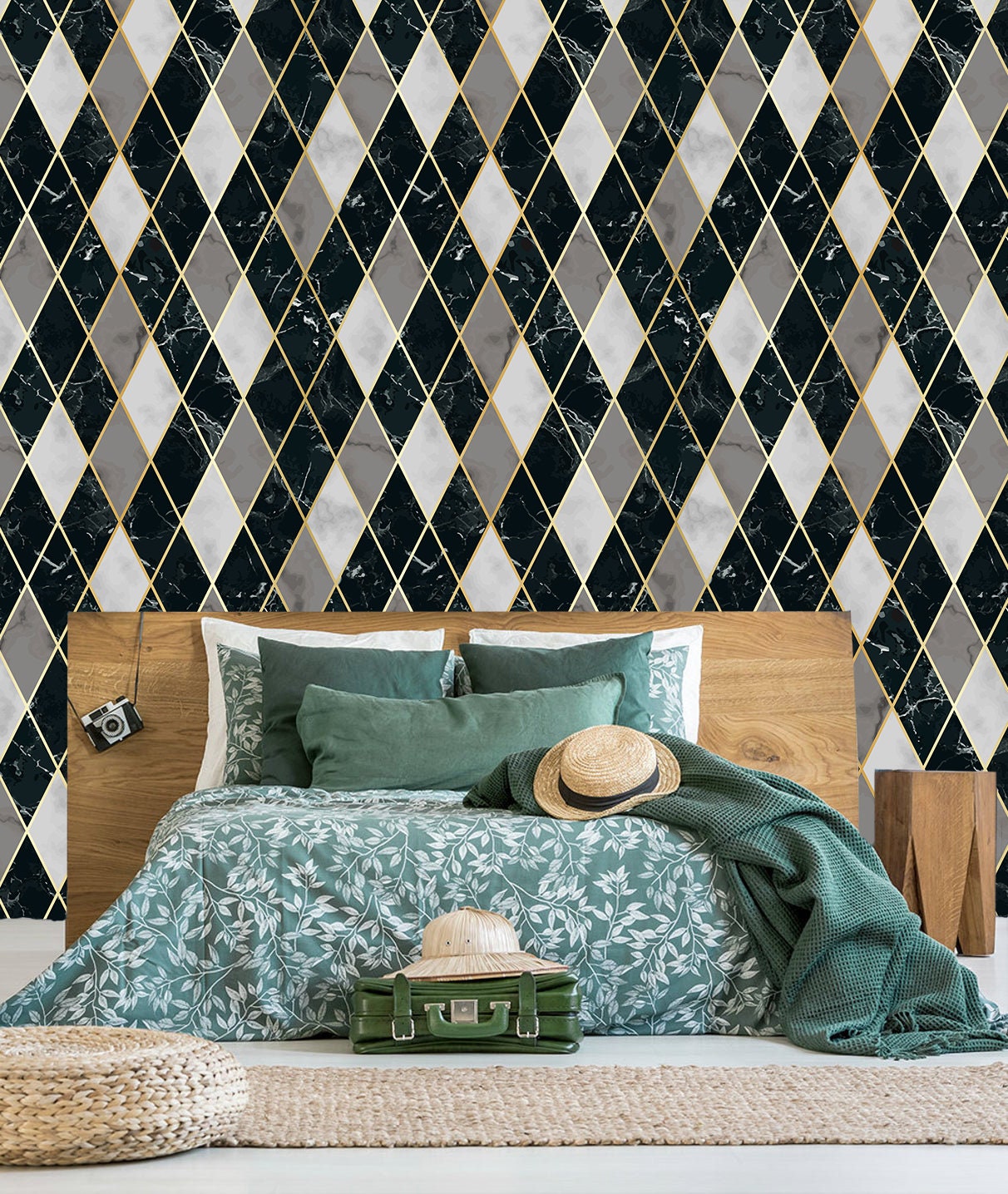 Geometric Wallpaper Peel and Stick Wallpaper Self Adhesive Etsy