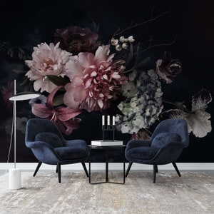 Dark Floral Wallpaper and Wall Murals  Wallmur