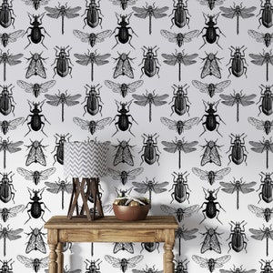 Bugs Wallpaper - Bugs Black Custom Printed Removable Self Adhesive Wallpaper Roll #120