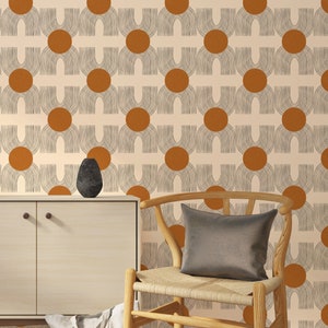 Abstract boho circles self-adhesive wallpaper | Removable Peel and Stick wallpaper or Unpasted wallpaper - PVC-Free #417