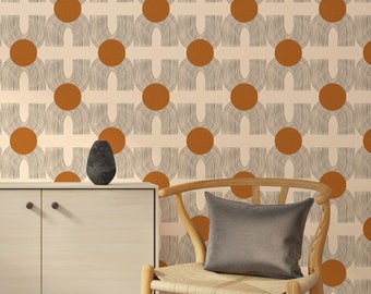 Abstract boho circles self-adhesive wallpaper | Removable Peel and Stick wallpaper or Unpasted wallpaper - PVC-Free #417