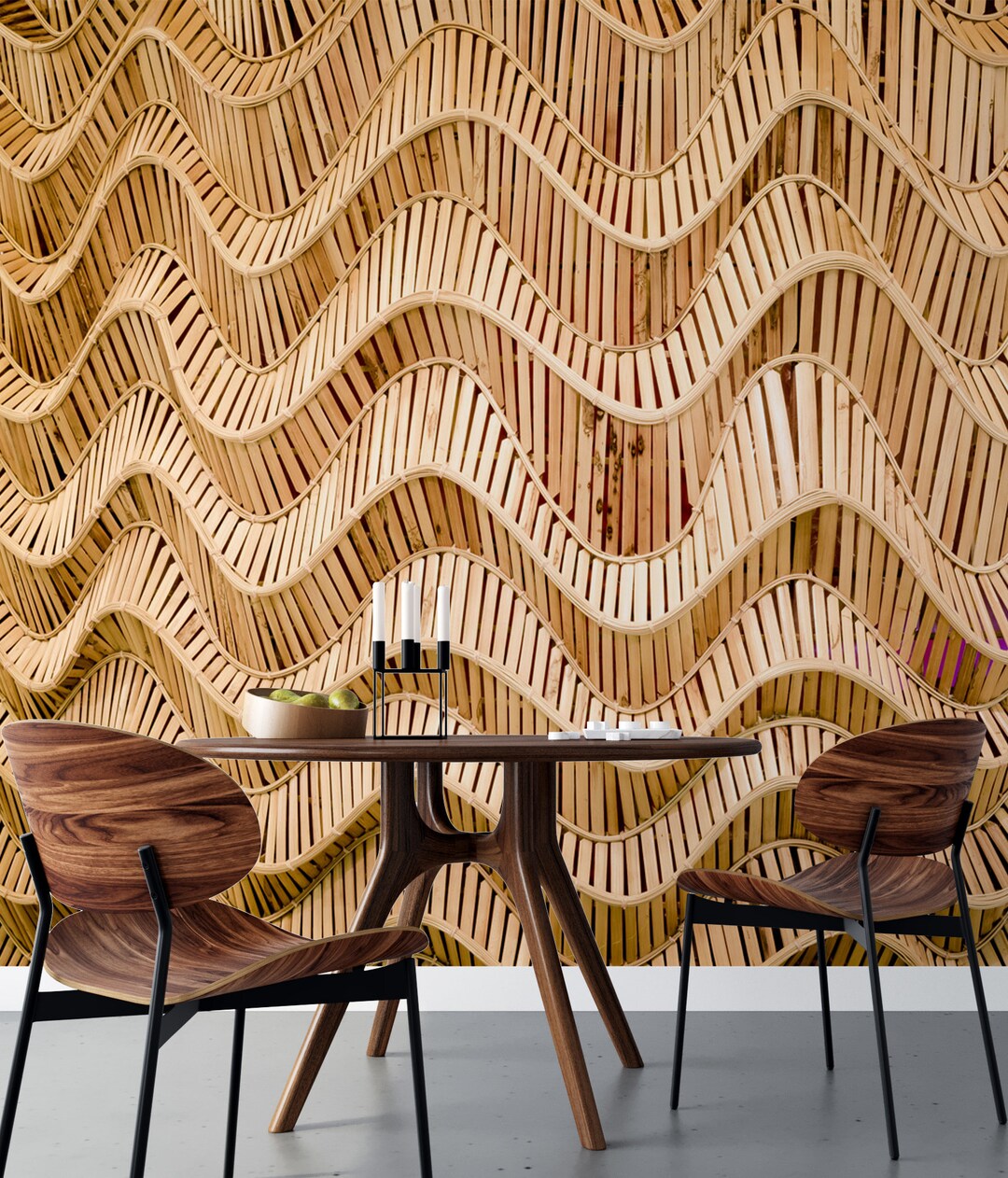 Rattan Wallpaper-bohemian Wallpaper-boho Chic Wallpaper-wood Wallpaper