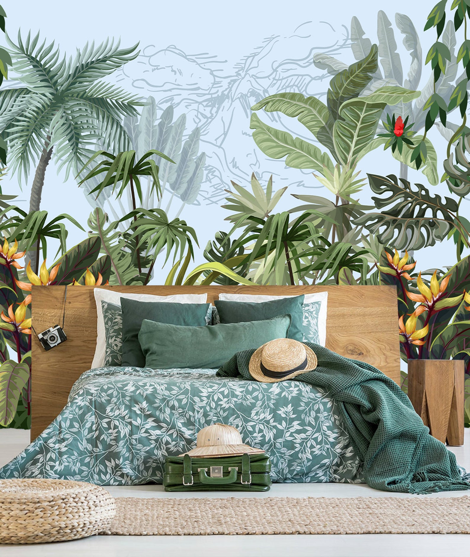 Tropical Wallpaper Peel and Stick Wallpaper Self Adhesive | Etsy