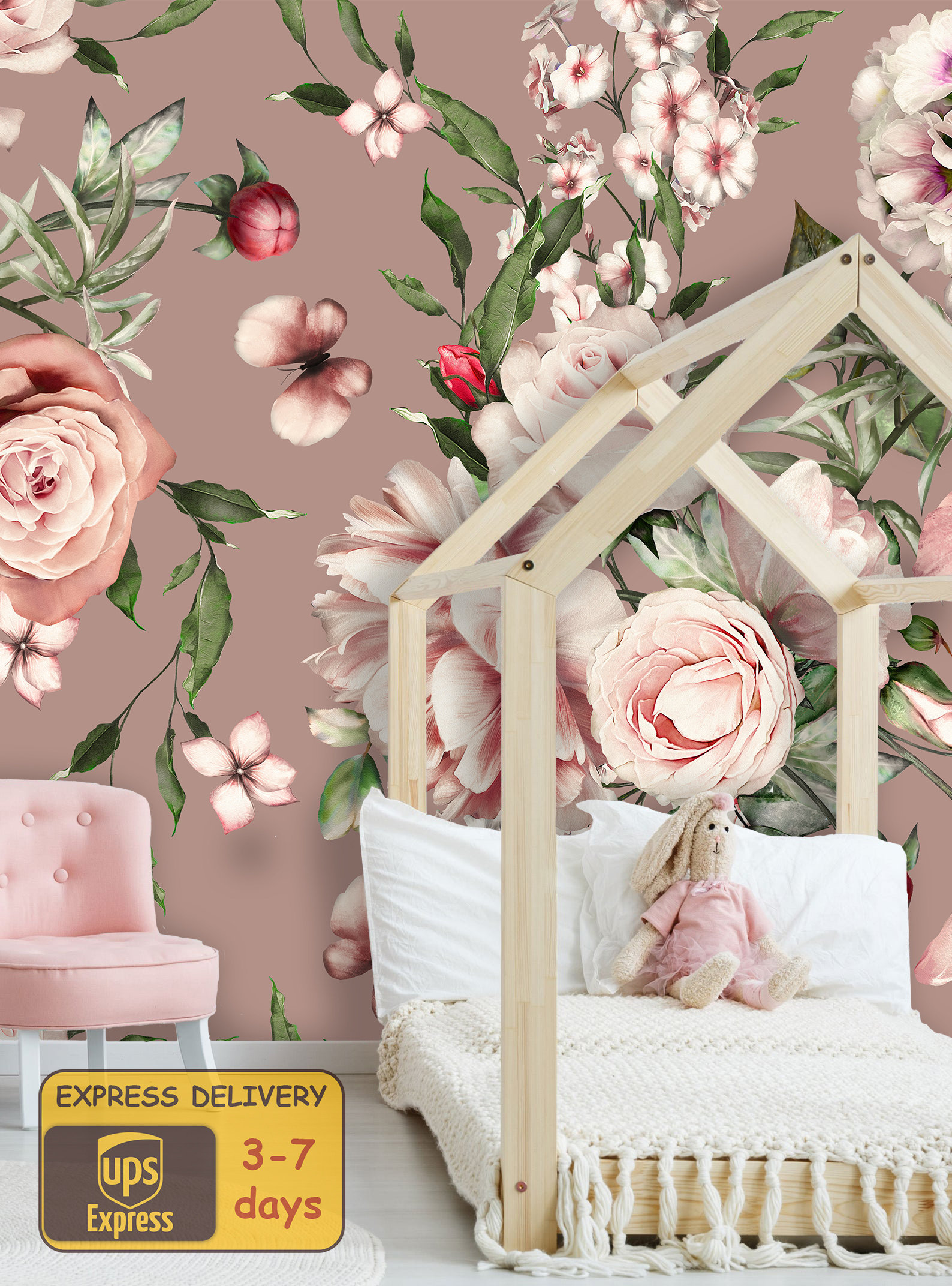 Floral Wallpaper Peel and Stick Wallpaper Self Adhesive Etsy