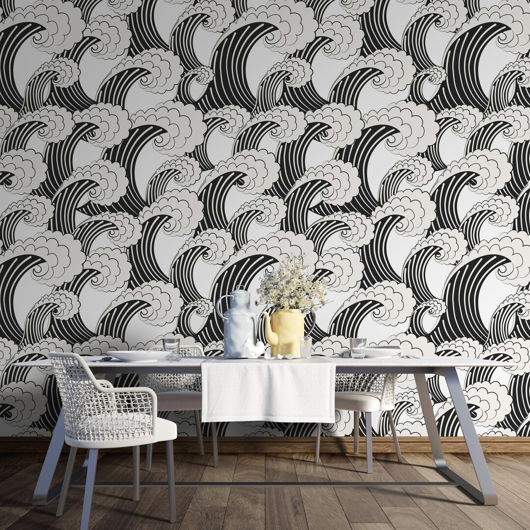 Ocean Waves Peel and Stick Wallpaper | Removable Self Adhesive Waves ...