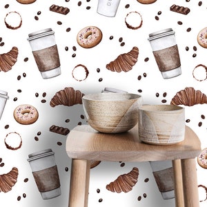 Kitchen Wallpaper  Peel and Stick Wallpaper  Self Adhesive Wallpaper Cafe Wallpaper Removable Wallpaper restaurant wallpaper