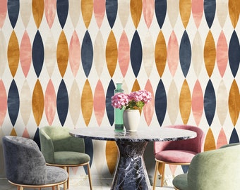 Minimalistic Hexagon wallpaper ,Peel and Stick and Traditional Wallpaper, Removable and Renter friendly Wall Decor, Geometric wallpaper #121