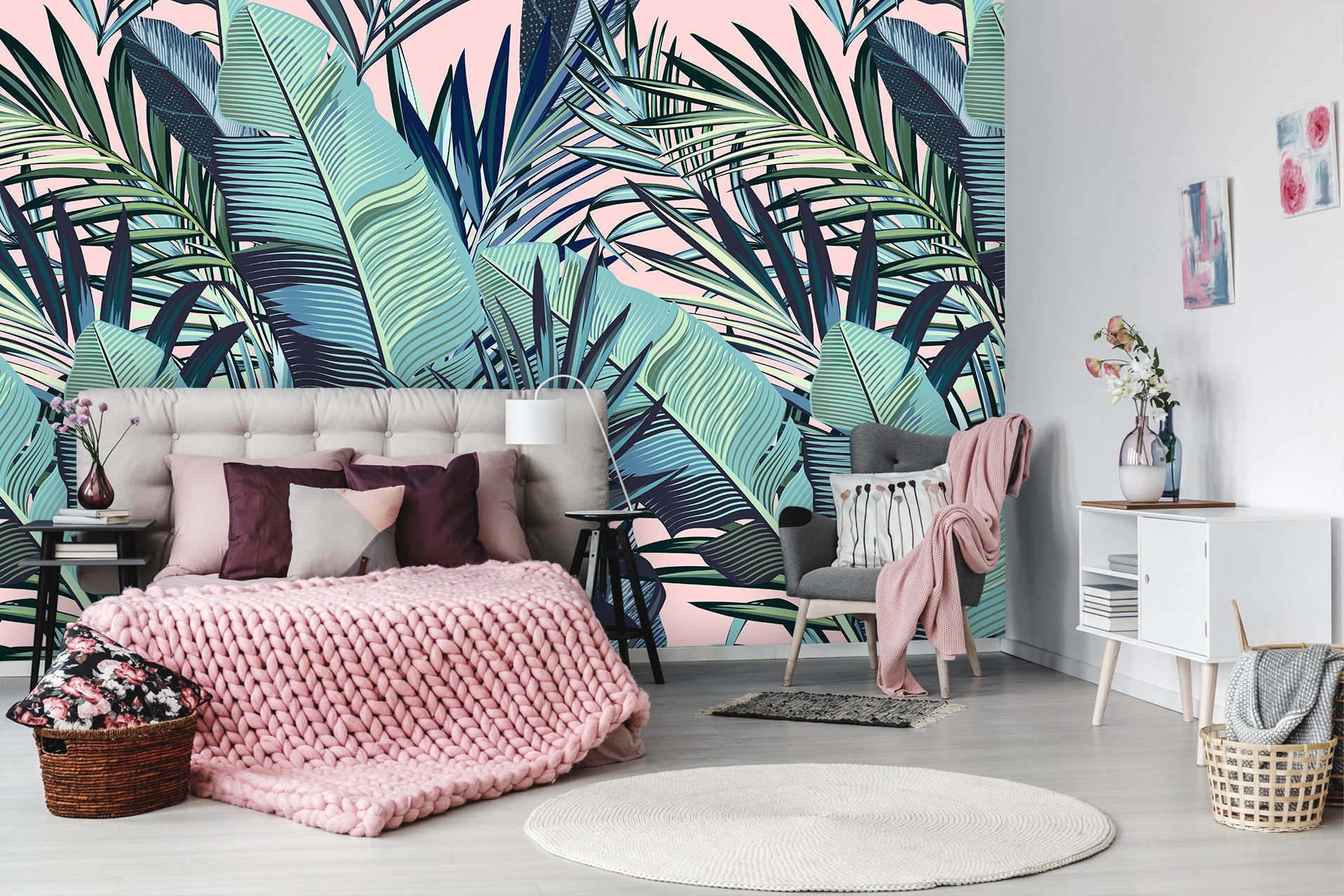 Tropical Wallpaper Peel and Stick Wallpaper Self Adhesive Etsy