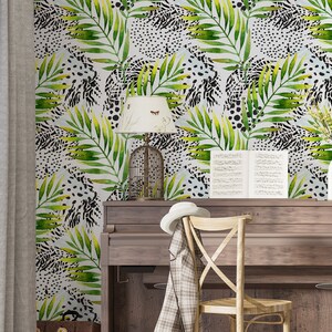Tropical Rainforest Foliage Removable Self Adhesive Wallpaper, Peel and Stick Wallpaper #222