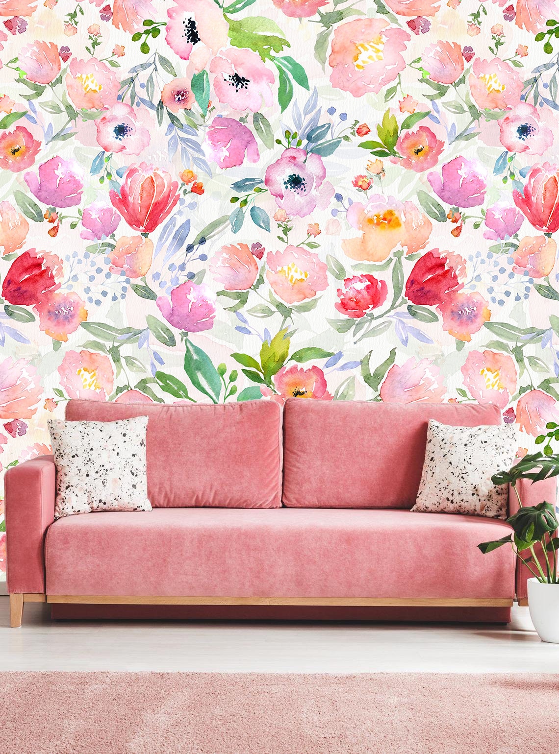 Floral Wallpaper Peel and Stick Wallpaper Self Adhesive Etsy