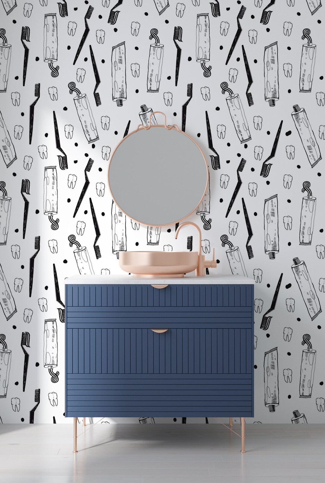 Teeth Wallpaper, Tooth Wall Cling, Dentist Wallpaper, Removable Sticker