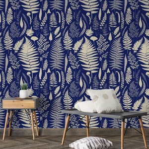 Botanical Fern Wallpaper,Peel&Stick and Traditional Wallpaper, Removable and Renter friendly Wall Decor, Leaves Wall Art, Self Adhesive #177
