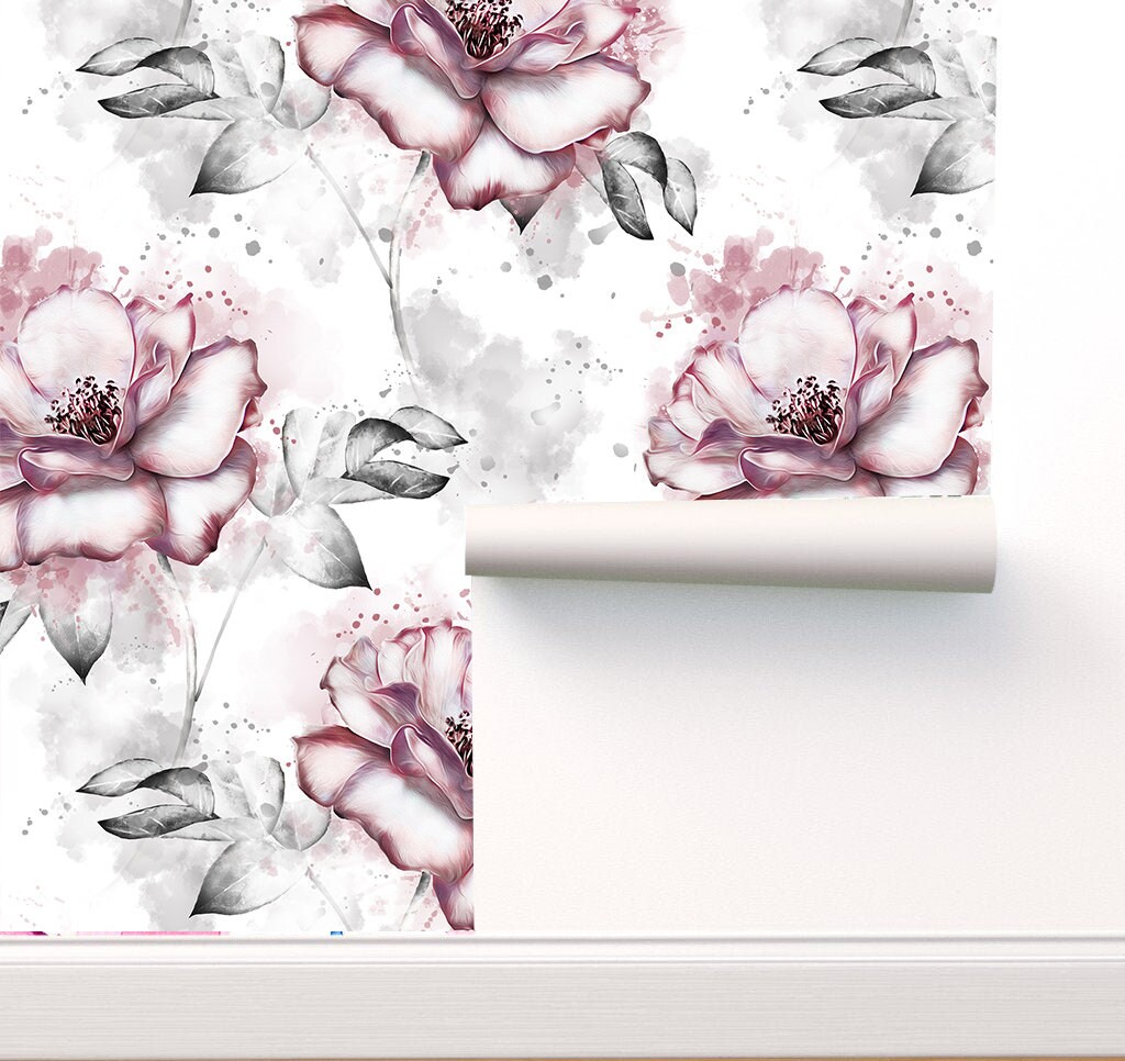 Floral Wallpaper Peel and Stick Wallpaper Self Adhesive Etsy