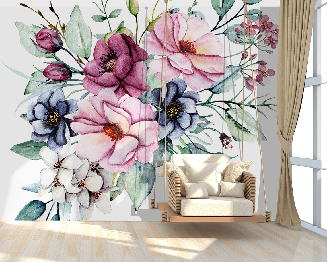 Floral Wallpaper Peel and Stick Wallpaper Self Adhesive - Etsy UK