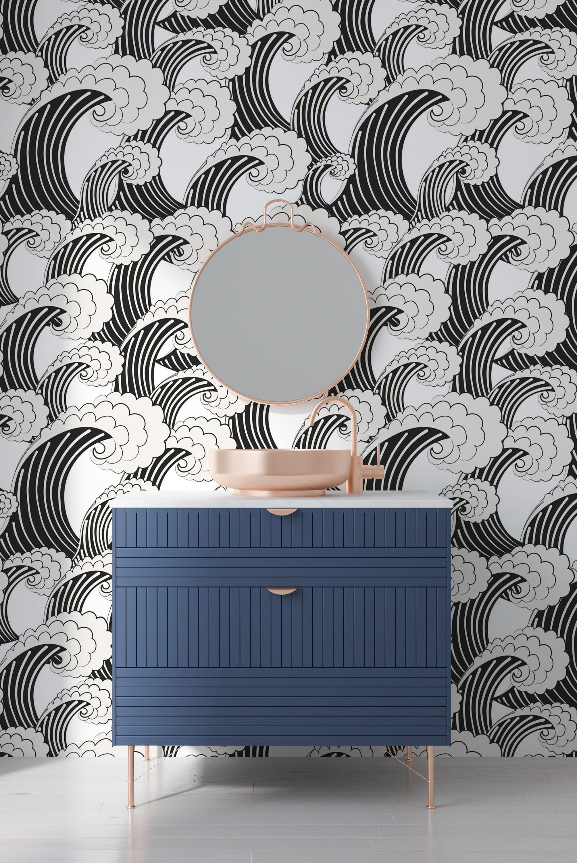 Ocean Waves Peel and Stick Wallpaper | Removable Self Adhesive Waves ...