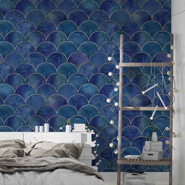 Fish Scale Wallpaper Etsy