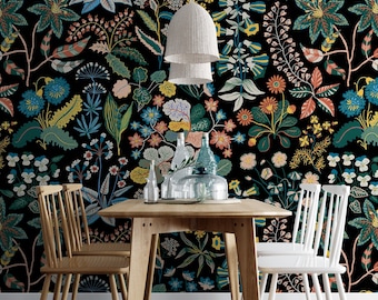 Wallpaper Peel and Stick Wallpaper Colorful Wildflower Floral Removable Wallpaper Wall Decor Home Decor Wall Art Room Decor #29
