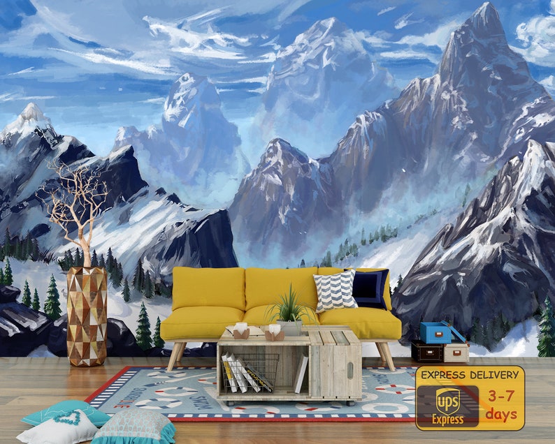 Mountain Wallpaper Peel and Stick Wallpaper Self Adhesive | Etsy