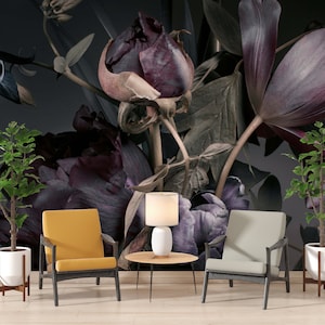 Floral Wallpaper  Peel and Stick Wallpaper  Self Adhesive Wallpaper Removable Wallpaper Flowers Mural Peony wallpaper