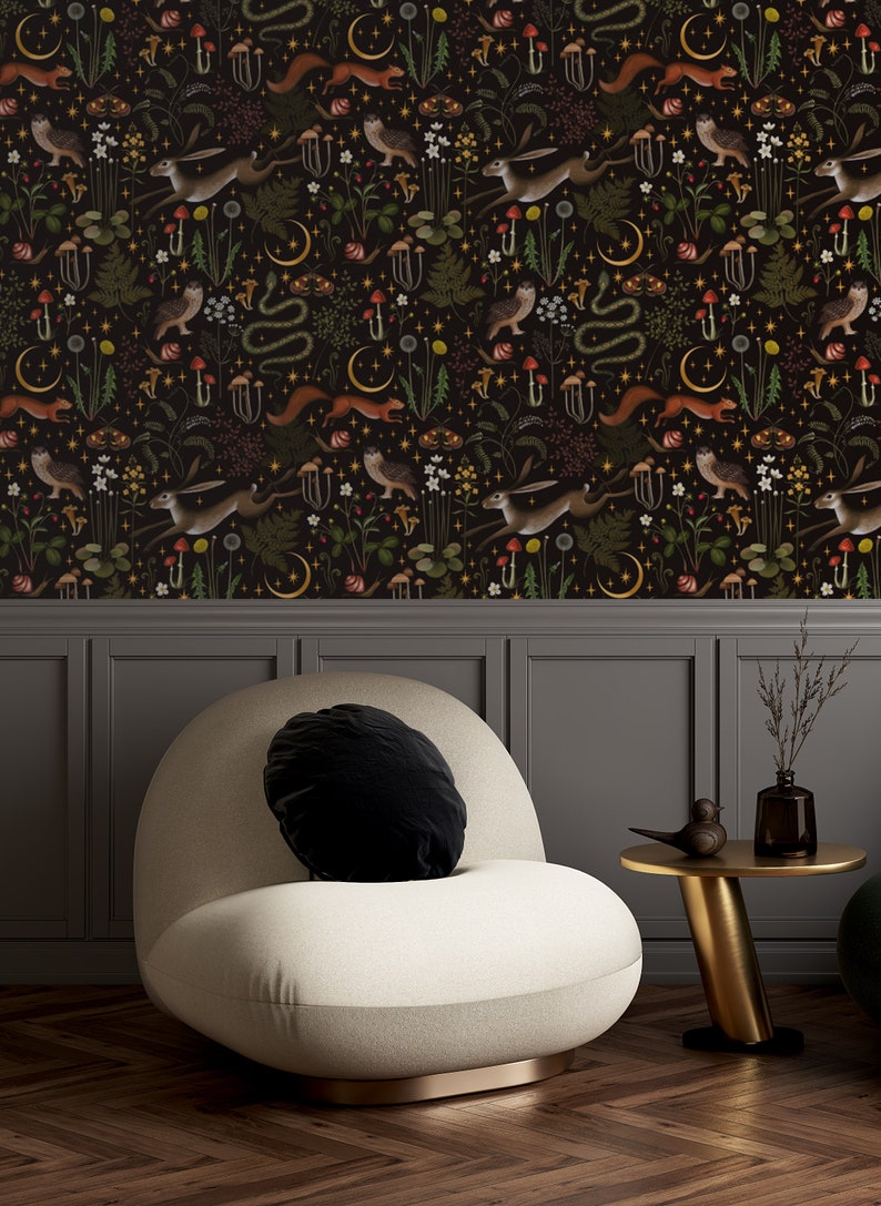 Vintage Mushroom Wallpaper Mushroom Wallpaper Peel and Stick - Etsy