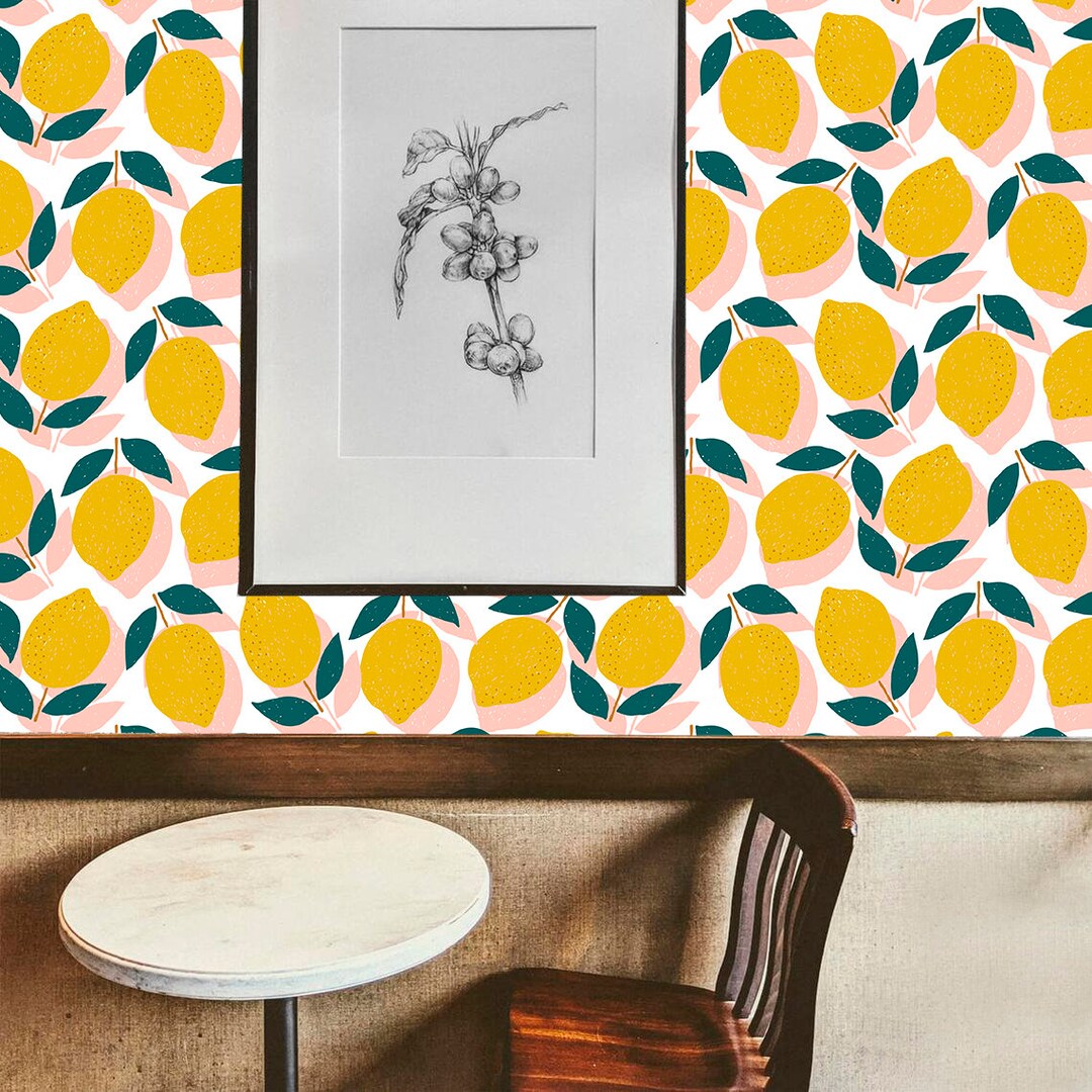 Lemon Wallpaper Peel and Stick Wallpaper Self Adhesive - Etsy