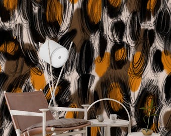 Glamour Leopard Pattern Wallpaper, Cheetah Pre-Pasted Wallpaper or Peel and Stick Faux Woven Wallpaper
