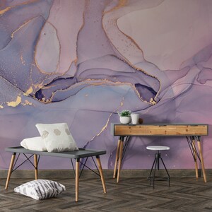 Fiolet Marble Wallpaper, Peel and Stick Marble Wallpaper, Abstract Wallpaper, Removable Marble Wall Mural, Background Wallpaper, Living #324