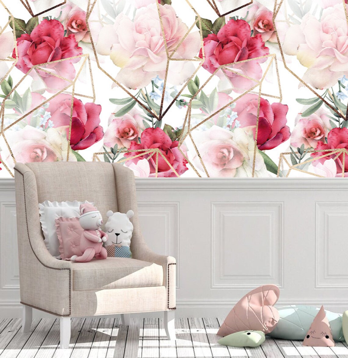 Floral Wallpaper Peel and Stick Wallpaper Self Adhesive | Etsy