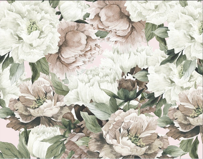 Floral Wallpaper Removable Wallpaper Peel and Stick Wallpaper Self Adhesive Wallpaper Peony wallpaper nyz Floral Pattern Flowers 53 image 5