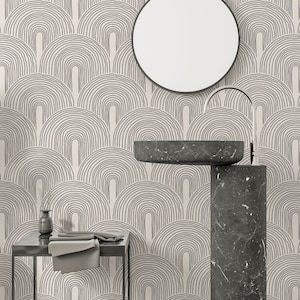 Retro Art Peel and Stick Wallpaper / Motivo floreale beige autoadesivo rimovibile / Carta da parati Boho / Eco Friendly #418
