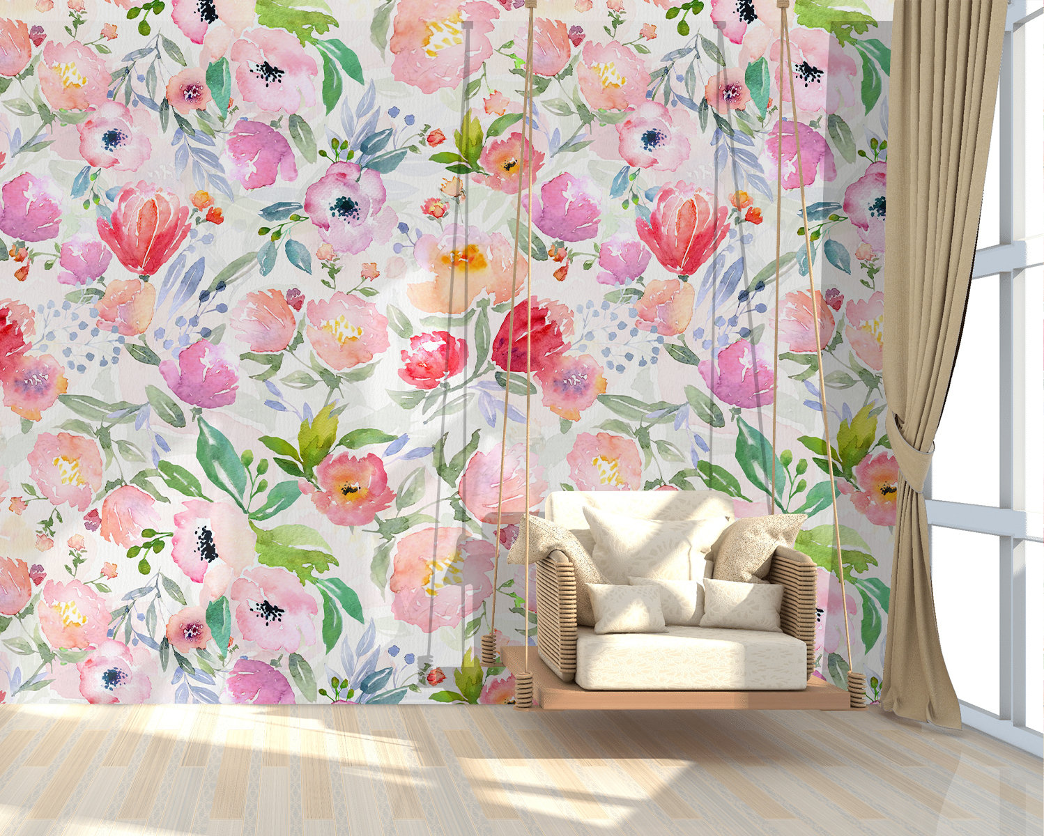 Floral Wallpaper Peel and Stick Wallpaper Self Adhesive | Etsy