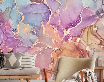Watercolor Wallpaper,  Peel and Stick Wallpaper,  Self Adhesive Wallpaper,  Abstract Wallpaper, Removable Wallpaper, Marble wallpaper #70