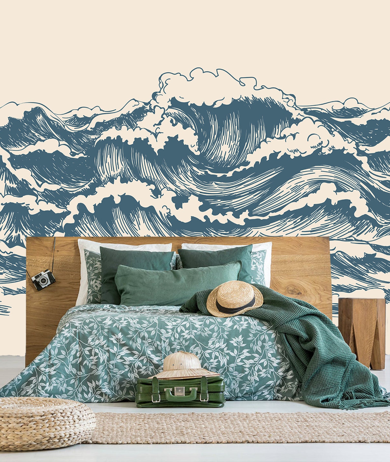 Wave Wallpaper Peel and Stick Wallpaper Self Adhesive | Etsy