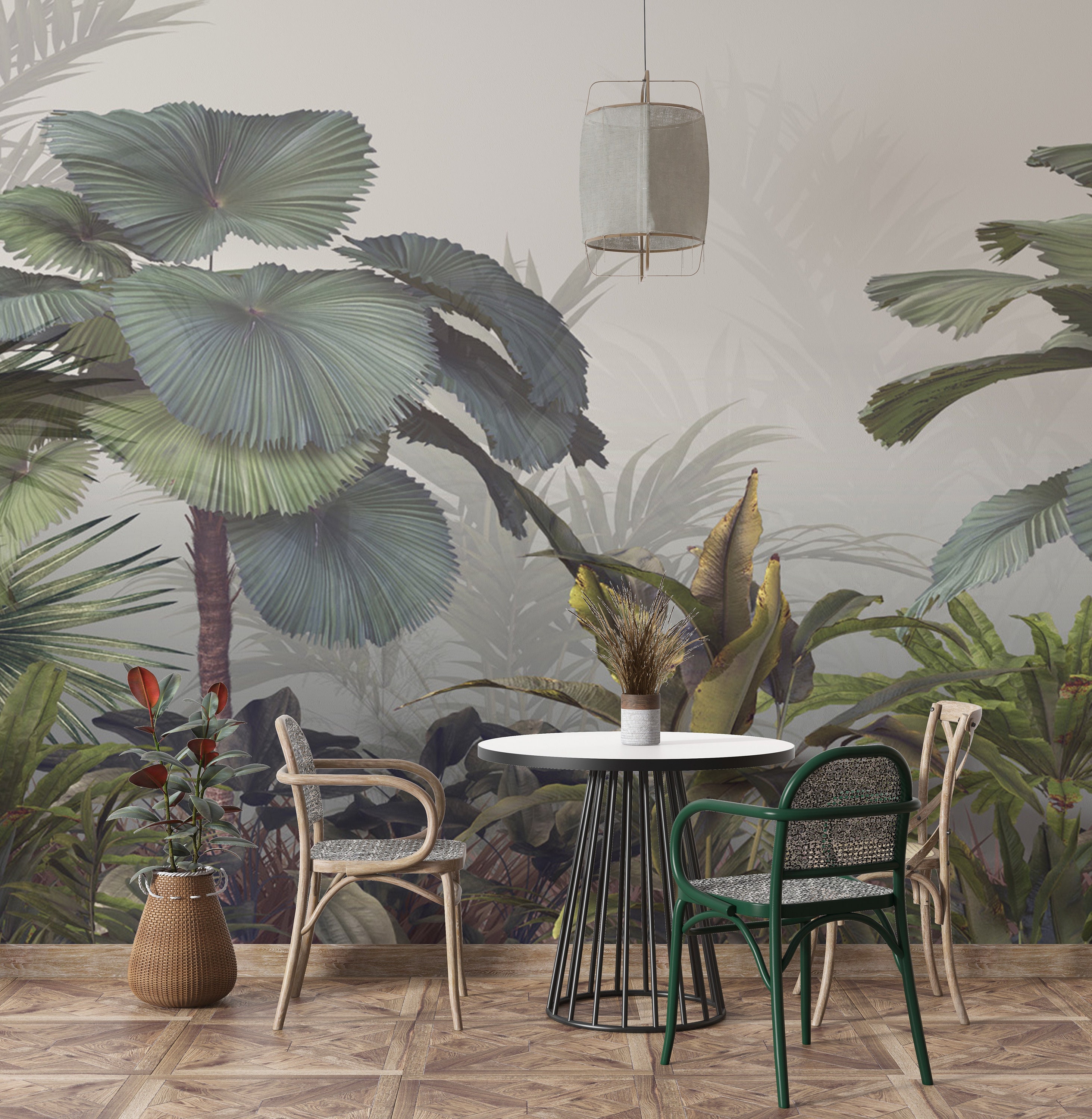Tropical JUNGLE Exotic Wallpaper - Peel and Stick - Tropical Mural ...