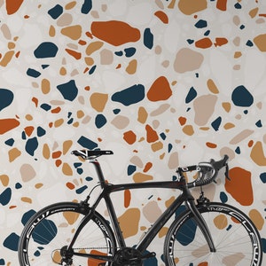 Beige Terrazzo abnehmbare Wallpaper / geometrische Wände / Steinwände / Peel and Stick Wallpaper / benutzerdefinierte Wallpaper / Terrazzo Walls #329