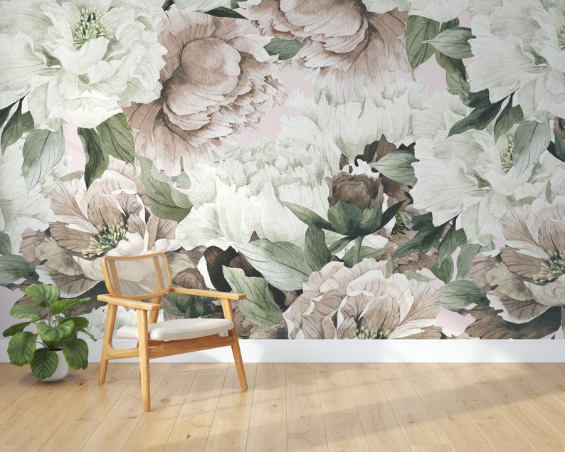 Floral Wallpaper Removable Wallpaper Peel and Stick Wallpaper Self Adhesive Wallpaper Peony wallpaper nyz Floral Pattern Flowers 53 image 4