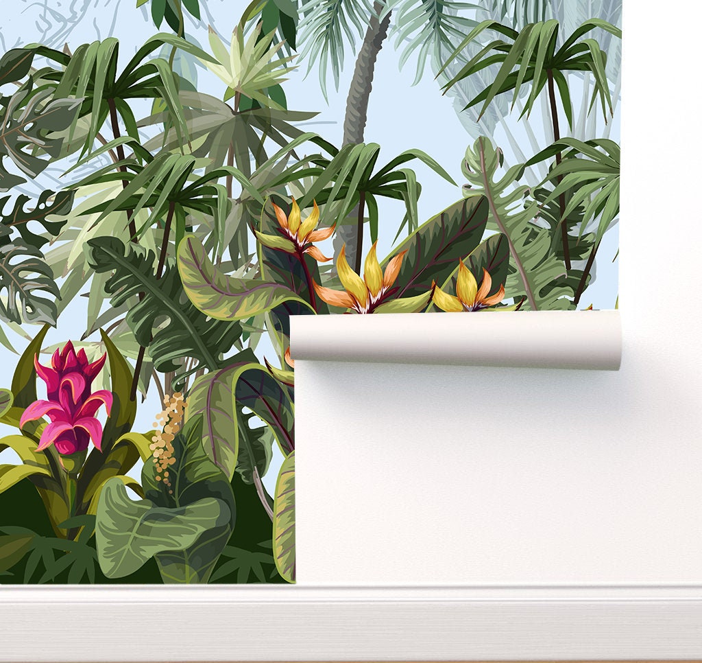 Tropical Wallpaper Peel and Stick Wallpaper Self Adhesive | Etsy