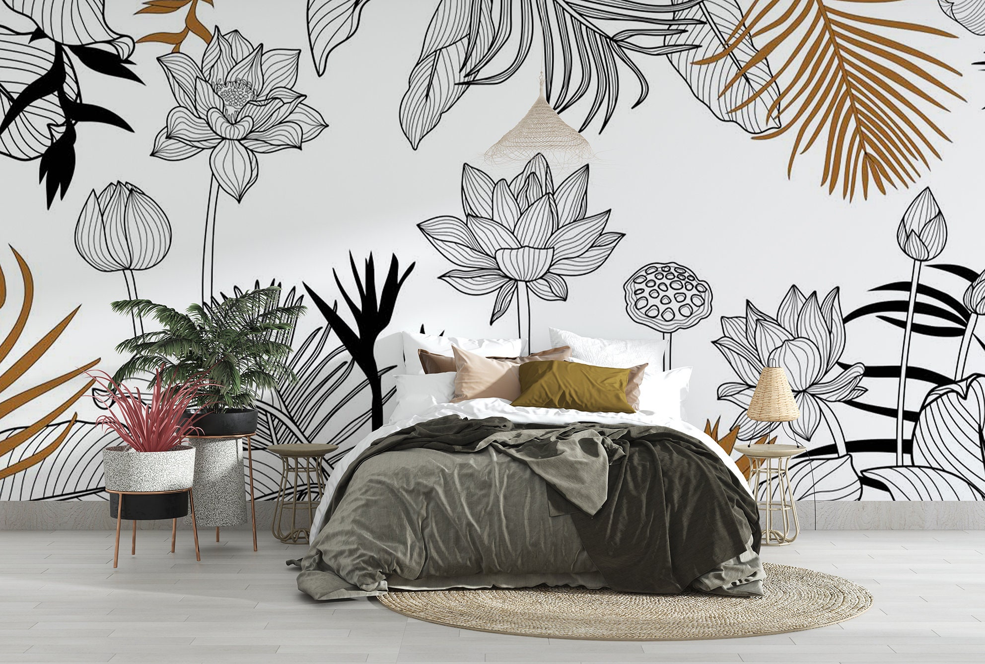 Luxury Floral Wallpaper Peel and Stick Wallpaper Self Adhesive Etsy